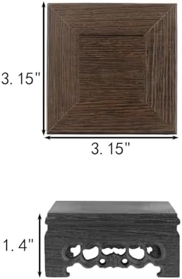 Square Furniture Wooden Display Stand Base, 4.84" Inner Diameter - Image 2