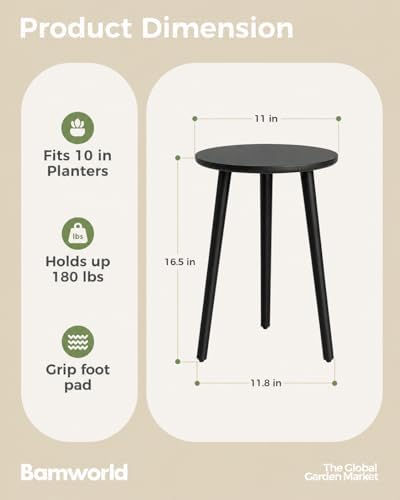 Bamworld Tall Plant Stand Indoor Wood Plant Table for Large Plant - Image 5