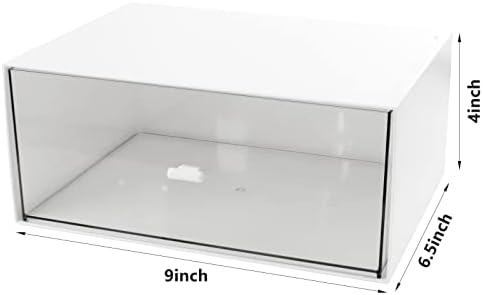 Desk Drawer Organizer, Stackable Storage Drawers, Plastic White Desk Organizers Great for Makeup Storage Bathroom Organization Accessories Etc - Large 1 Drawers (White) - Image 3