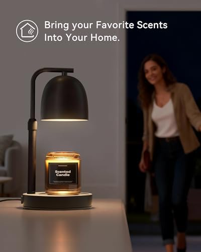 Candle Warmer Lamp with Timer Dimmable, Adjustable Height Black Candle Warmer for Jar Candles, Birthday Gifts for Women & Men, Office Decor, House Warming Gift, Wax Melt Warmer with 2 Bulbs - Image 2
