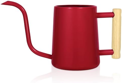 Watering Can Indoor Plants, 35 oz/1000 ml Metal Stainless Steel Watering Can Pot with Long Spout for Indoor House Plants Bonsai Outdoor Garden Flower Decorative (Red) by Unknown