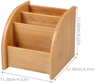 Natural Bamboo Desk Organizer, Multi-use Pen Holder Bathroom Vanity Storage, Sturdy Countertop Organizer for Office Supplies, Makeup, Utensils & Home Kitchen - Image 4