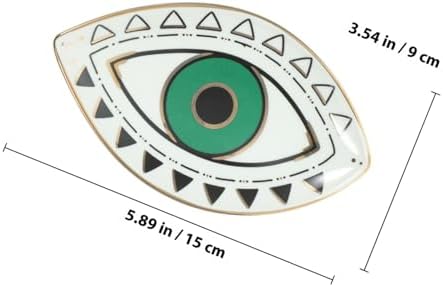 Eye Shape Ceramic Jewelry Tray Ring Holder Earring Dish Trinket Organizer Decorative Plate for Bathroom Kitchen Desktop Storage - Image 2