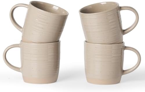 famiware Coffee Mugs Set of 4, 13 oz Mug Set, Ceramic Cup Set with Handle by Famiware