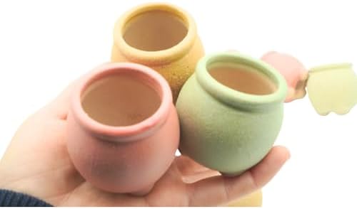 12-Pack 1.6" Wide Round Belly Succulent Pots with Large Drainage Hole - Rustic Morandi Stone Textured Ceramic Planters, Side-Tilted Stable Mini Pots for Air Plants, Fairy Gardens (Dusty Pink) - Image 2
