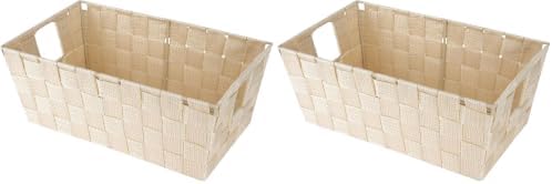 Whitmor Woven Strap Small Latte Shelf Tote, 1 Count (Pack of 2) by Whitmor