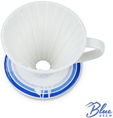 BLUE BREW Ceramic Pour Over Coffee Dripper, Size 01 Cone Coffee Maker (1-2 Cups), Manual Brew Maker, Dishwasher Safe, Portable Slow Brewing Accessories for Home, Travel, Camping, and Office (BB1001) - Image 5