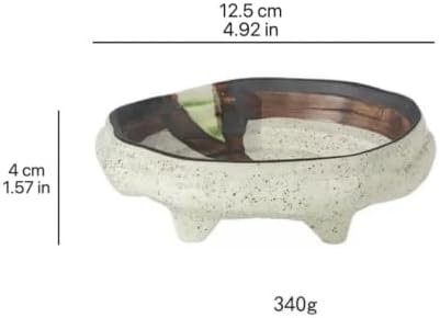 Ceramic Jewelry Dish, Speckled Volcano Glaze Trinket Tray, 4 Footed Rustic Ring Holder, Shallow Jewelry Organizer for Vanity Nightstand, Boho Minimalist Decorative Bowl for Rings Earrings Necklaces - Image 7