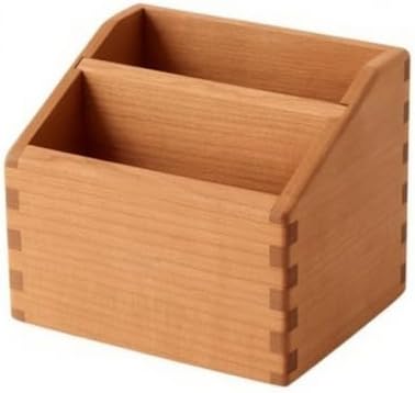 Sturdy Open-Top Wooden Desk Organizer | No Installation Required, Solid Wood Desktop Organizer with Divided Compartments, Compact, Stationery Holder, for Living Room, 240x150x85mm by Leefasy