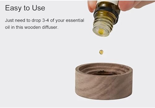 Wood Essential Oil Diffuser, Wooden Aromatherapy Diffuser, Small Round Oil Diffuser for Home Office Car Yoga Rooms SPA Centers - Image 4
