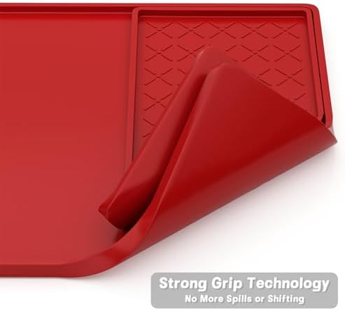 Rnivvi Silicone Coffee Mat, 16" x 24" Waterproof Raised Edge Coffee Bar Mats for Espresso Machine Station Accessories, Heat Resistant Detachable Dish Drying Pad for Kitchen Counter, Dish Rack, Red - Image 5