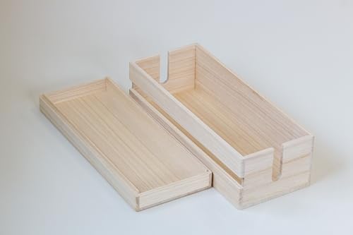 Paulownia Wood Cable Management Box – Handmade Cord Organizer for Power Strips, Chargers & Routers, Minimal Japanese Cable Storage, Made in Japan by Masuda - Image 2