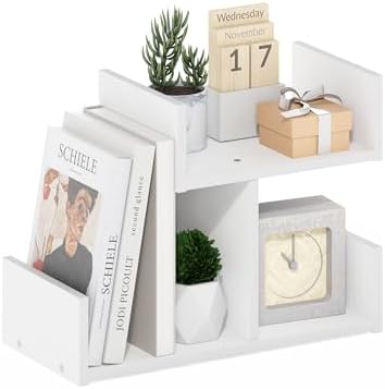 Furinno HERMITE Desk File Folder Organizers, 3-Shelf Desktop Office Organization Racks, Desk Top Display Book Shelf, for Paper, Office Supplies, Magazine, White by Furinno-FitsYourSpaceFitsYourBudget