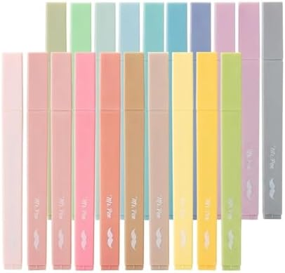 Mr. Pen- Aesthetic Highlighters No Bleed, 20 Pack, Pastel Colors | Chisel Tip, Cute Highlighters Assorted Colors for Journaling, Highlighting, Underlining, Fast Dry, Back to School Supplies by MrPen