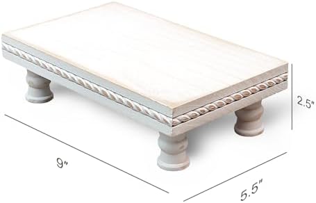 Bathroom Tray Pedestal Stand, Waterproof Wood Riser for Bathroom Counter - Image 3