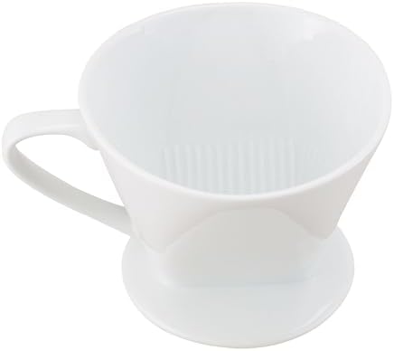 Fino Coffee Filter Cone, Fine White Porcelain, Number 4-Size, Brews 8 to 12-Servings by Fino