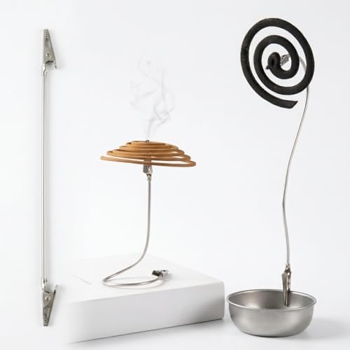 Ceramic Incense Burner Set, Vintage Kiln-Changed Censer with Alloy Holder, Coil Cone Stick Incense Burner, Zen Decor for Home Meditation Yoga, with Holder, Clip & Fireproof Mat - Image 3