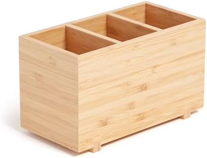 Desktop Organizer, Bamboo, Natural Materials, 7" x 3.5" x 4.2 by Unknown