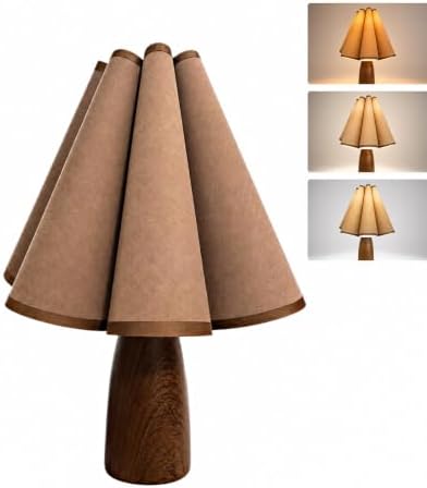 BySea Mocha Wabi Sabi Table Lamp, Bedside Lamp with Layered Shade by Unknown