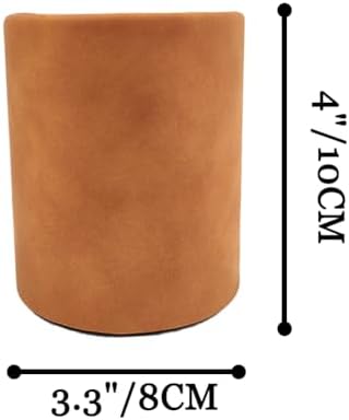 PU Leather Pen Holder Desk 3.94-inch Tall Pencil Cup Organizer - Image 3