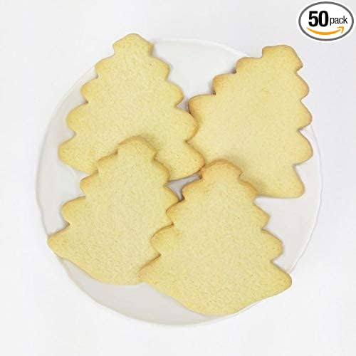 Nut Free, Plain Uniced Christmas Tree Cookies to Decorate - 50 Count