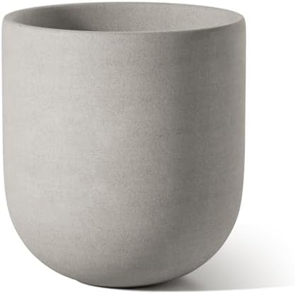 LE TAUCI 6 Inch Plant Pot, Ceramic Planter for Herbs & Small Houseplants, Tabletop Indoor Pot for Shelf, Desk and Windowsill, Small Planter with Drainage Hole & Rubber Plug, Neutral Gray - Image 6