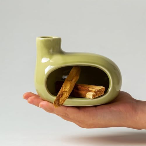 Ceramic Palo Santo Holder Burner, Chiminea Incense Dish for Meditation Zen - Image 2