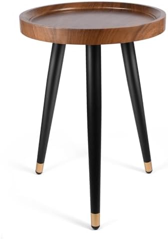 KGPLOME Plant Stands Indoor,Walnut End Table with Raised Design(2,12X17'') by KGPLOME