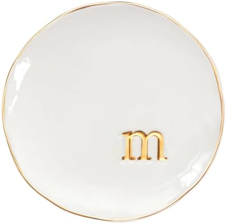 COLLECTIVE HOME - Ceramic Jewelry Tray, Decorative Trinket Dish for Rings Earrings Necklaces Bracelet Watch Keys, Birthday Mother's Day Christmas Gift for Women, 4.75", Glossy (m) by COLLECTIVEHOME