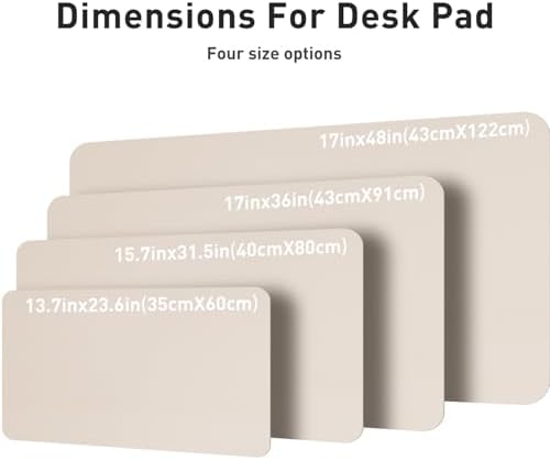 Aothia Large PU Leather Desk Pad Protector – Non-Slip Mouse Pad & Writing Mat for Office/Home, Waterproof, Easy to Clean(48" x 17", Eggshell) - Image 6