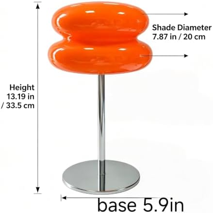 Bedroom Mushroom lamp, Medieval Modern Bedside Table lamp for Night Stands, Vintage dimmable Small Lamps, Cute Cool Desk Lamps Home Room Aesthetic Decor for Living Room(Orange) - Image 2