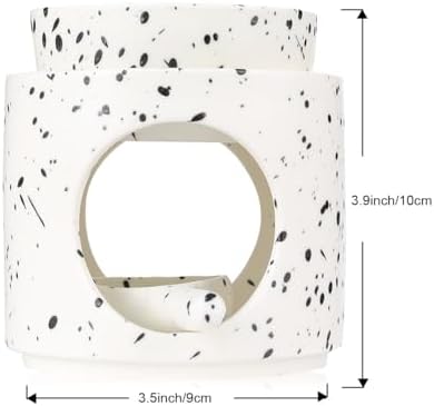 Ceramic Tealight Burner Oil Diffuser Duftlamp with Canlde Holder (Ink Splash) - Image 3