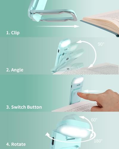 HEMONNKAM Reading Light, Rechargeable Clip-On Book Light for Bed at Night - Image 5