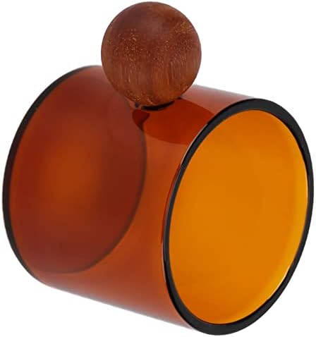 Glass Coffee Cup with Wooden Handle,120ml Size (Brown) - Image 4