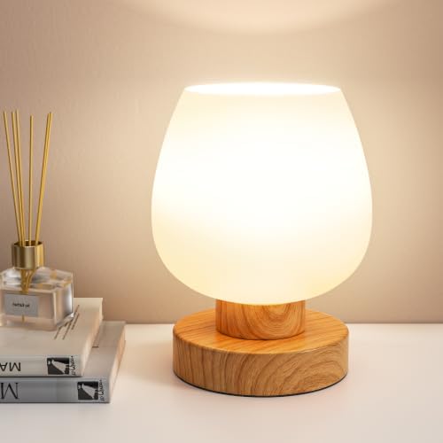 Seealle Small Touch Table Lamp for Nightstand, 3 Way Dimmable Bedside Lamp by SeealleLighting