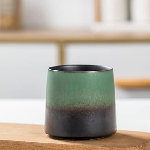 Big handmade Ceramic Coffee Mugs for Men/Women,10oz Tea Cup for Office and Home,Microwave and Dishwasher safe,Gift for Parents,Family and Friends(Green) by Meicilin