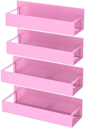 HuggieGems Metal Magnetic Spice Rack for Refrigerator Pink, 4 Pack - Image 5