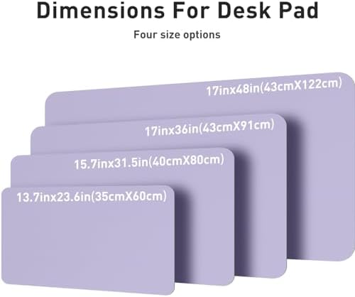 Aothia Leather Desk Pad - Protector and Blotter, Mouse Pad and Office Mat, Non-Slip PU Leather Laptop Desk Pad, Waterproof Writing Pad for Office and Home (36" x 17", Lavender) - Image 6