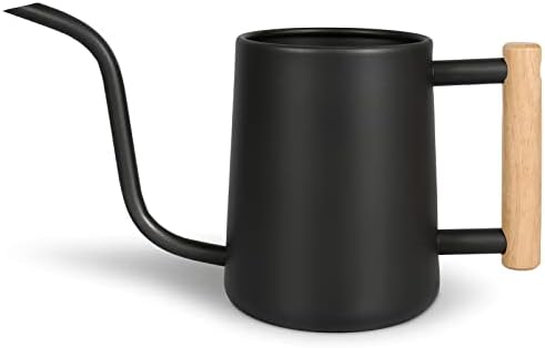 Watering Can for Indoor Plants, 35 oz/1000 ml Metal Stainless Steel Pot with Long Spout for House Plants Bonsai Outdoor Garden Flower Decorative (Black) by Unknown