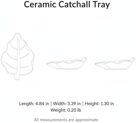 Leaf Shaped Ceramic Catchall Tray for Keys and Jewelry, Small Decorative Dish for Entryway, Nightstand, or Desk Organizer (White/Black) - Image 7