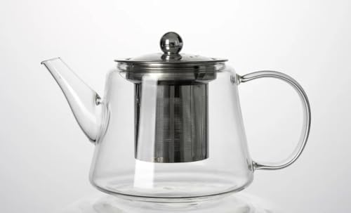 25oz (750ml) Borosilicate Glass Teapot with Removable Stainless Steel Infuser with Gift Box – Heat Resistant Clear Tea Pot for Loose Leaf, Herbal & Blooming Tea – Stovetop, Microwave & Dishwasher Safe - Image 3