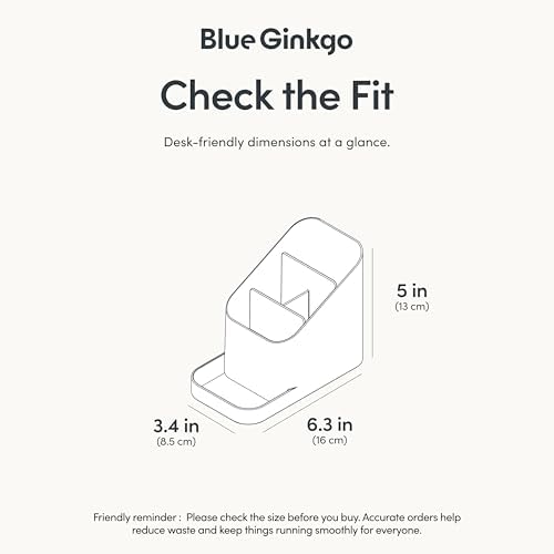 BLUE GINKGO Pen Holder, Desk Organizer, White, Made in Korea - Image 3