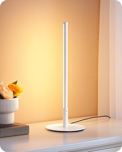 EDISHINE LED Table Lamp, Minimalist Desk Lamps for Home Office, White by EDISHINE