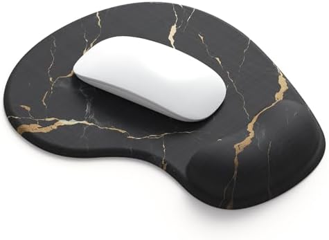 Office Mousepad with Gel Wrist Support - Ergonomic Gaming Desktop Mouse Pad Wrist Rest - Design Gamepad Mat Rubber Base for Laptop Computer -Silicone Non-Slip Special-Textured Surface (15MarbleB) by DEMONCHEST