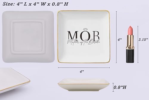 NZY Mother of the Bride Gifts from Bride,Bridal Shower Gifts for Mother,Wedding Present for Mom from Daughter-Thank You Presents for Mom-Ceramic Jewelry Tray Trinket Holder Ring Dish-MOB - Image 5