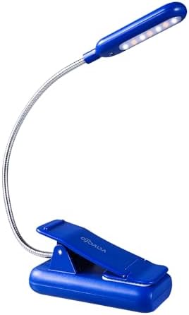 VAVOFO Rechargeable Book Light for Reading in Bed Kids, 7 LED Reading Light with 9-Level Warm Cool White Daylight, Eye Care Lamp with Power Indicator for Bookworms (Royal Blue) by VAVOFO