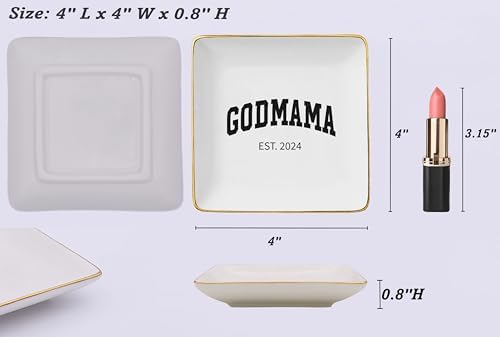 NZY Godmother Appreciated Gift,Godmother 2024 Keepsake-Thank You Present from Godchild,Birthday Thanksgiving Christmas Gifts-Jewelry Tray Trinket Holder Ring Dish - Image 5