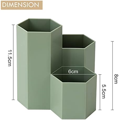 Pen Holder for Desk Pencil Organizer Small Desk Accessories Organizer Cute Pens Cup for Office,School and Home (Green, Triangular) - Image 2
