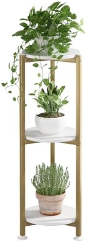 3 Tier Plant Stand Indoor Corner Tall Round Shape Plant Shelf by YIZAIJIA