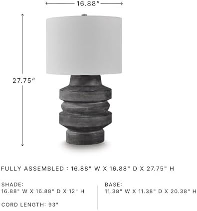 Signature Design by Ashley Wahida 1-Piece Table Lamp, Distressed Black - Image 7